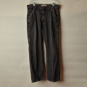 Levi's Carpenter Loose Straight Mens 36x32 (tag = 34x32) Black Denim Jeans